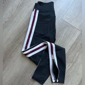 NWOT! SPIRITUAL GANGSTER varsity striped zip ankle leggings- XS
